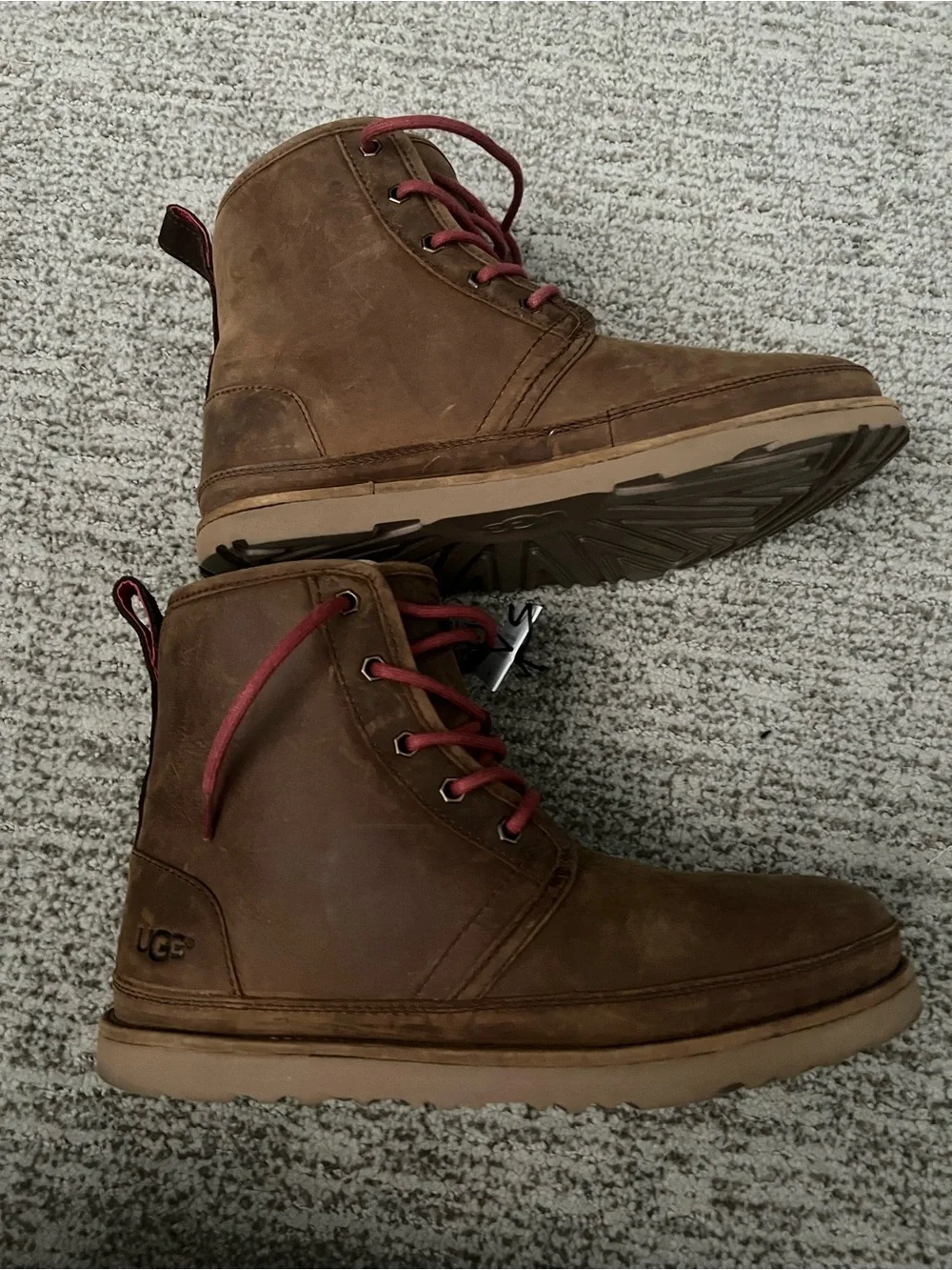 UGG Men's Brown Chukka Boots with Red Laces